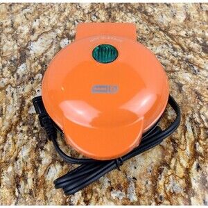 DASH Pumpkin Mini Waffle Maker Orange Electric Griddle‎ Individual DMWP001OR